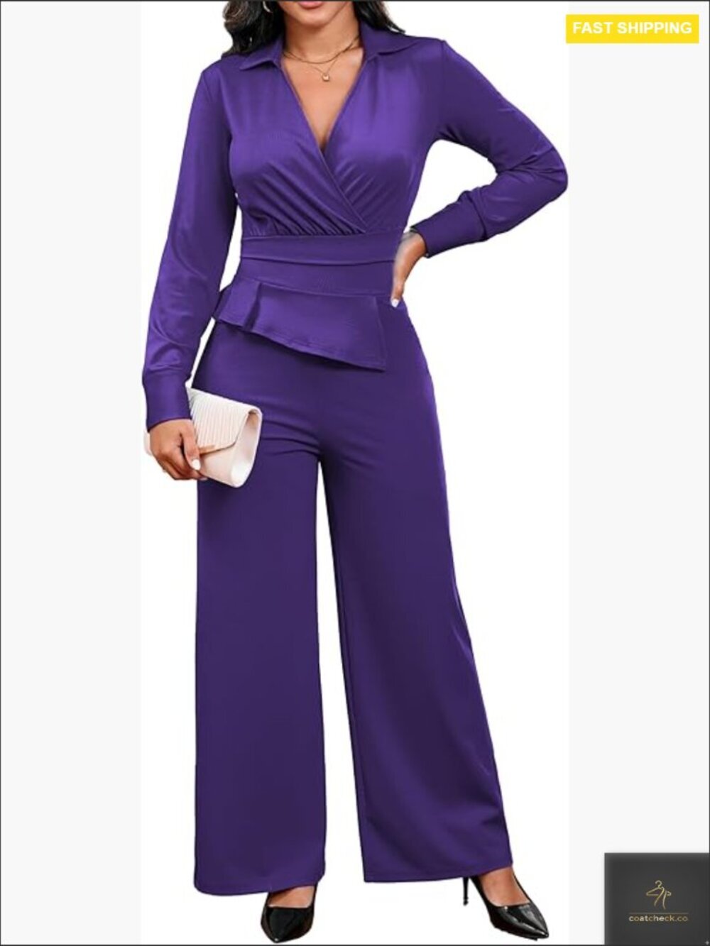Elegant Formal Jumpsuit Business Office Wear Classic Solid Color Chic Minimal